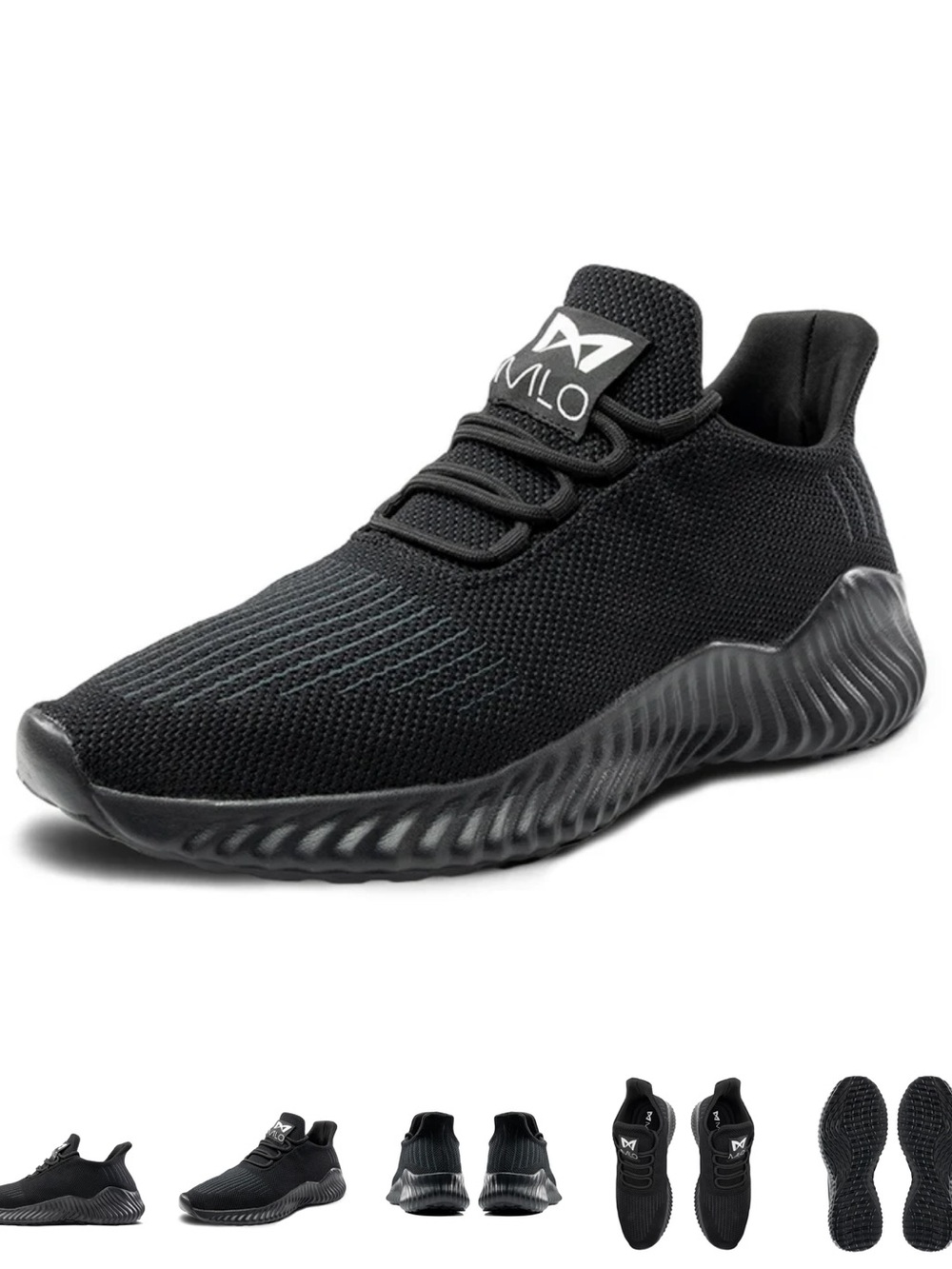 Men/Women's Black Knit Slip-On Sneaker